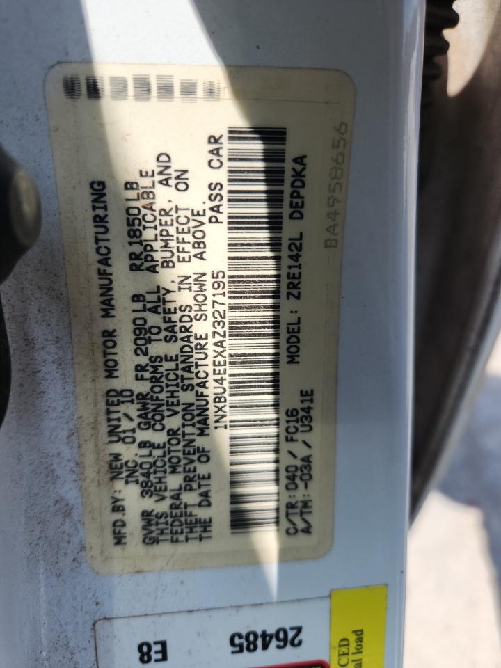 2010 Toyota Corolla Base VIN: 1NXBU4EEXAZ327195 Lot: 64584515