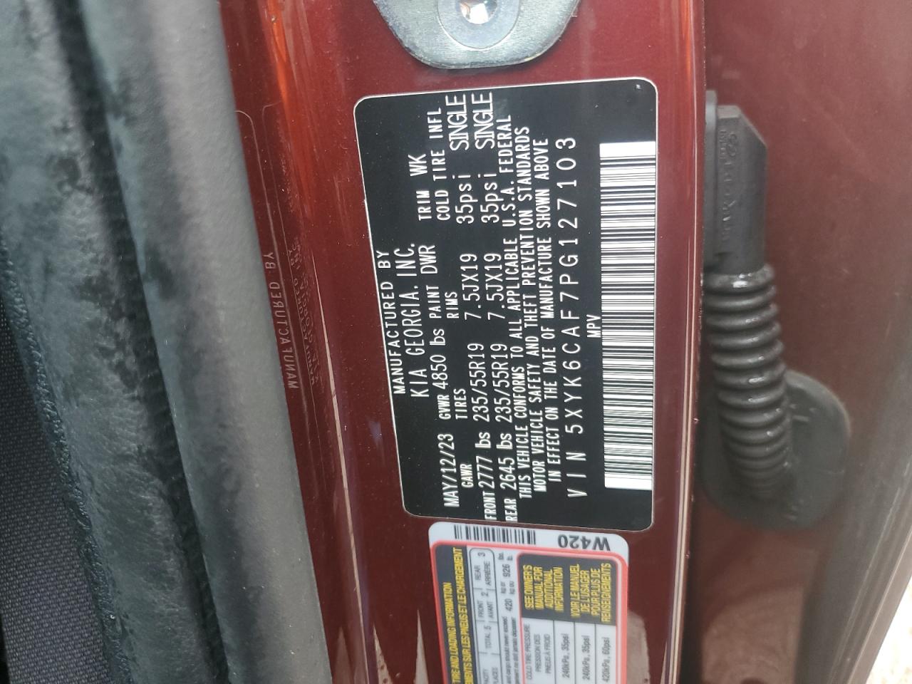 2023 Kia Sportage X Line VIN: 5XYK6CAF7PG127103 Lot: 65050415