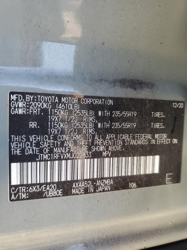 2021 Toyota Rav4 Xle Premium VIN: JTMC1RFVXMJ022833 Lot: 65179435