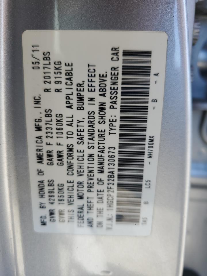 2011 Honda Accord Lx VIN: 1HGCP2F32BA130673 Lot: 66299705