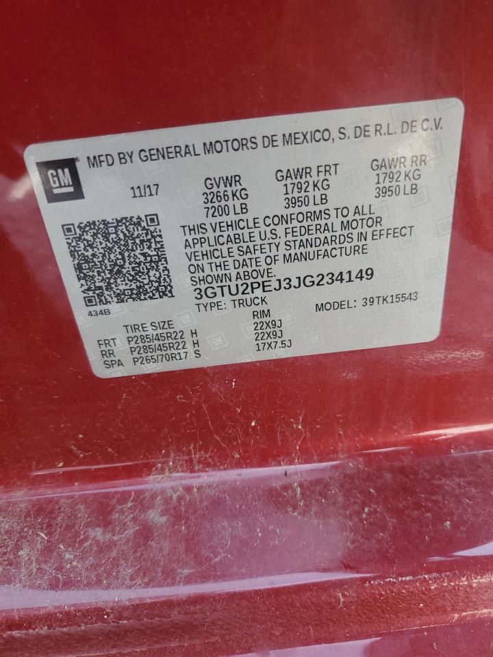 2018 GMC Sierra K1500 Denali VIN: 3GTU2PEJ3JG234149 Lot: 64838725