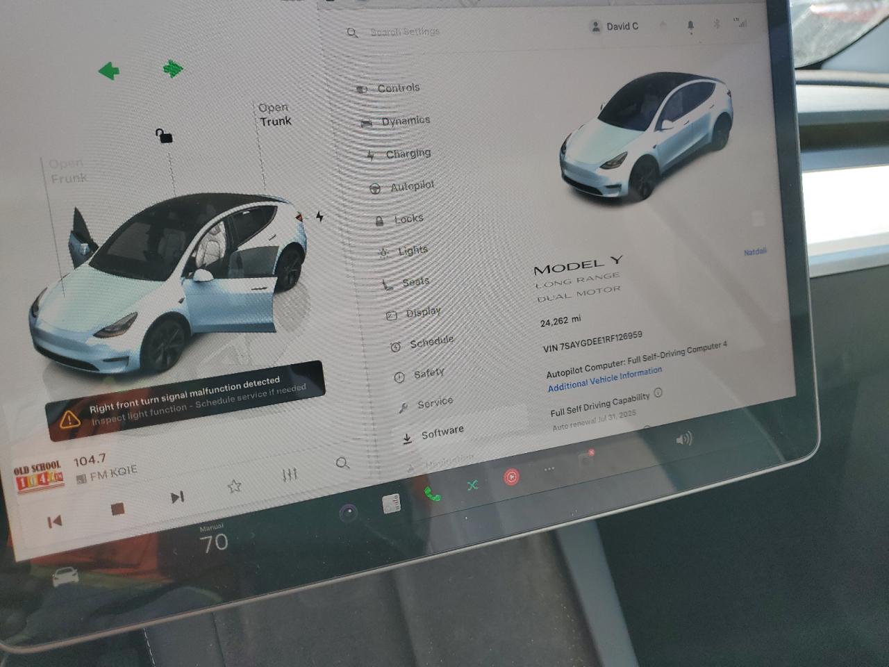 2024 Tesla Model Y VIN: 7SAYGDEE1RF126959 Lot: 65051955