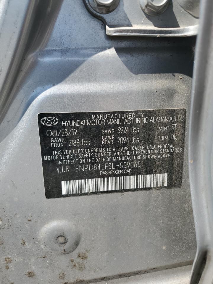 2020 Hyundai Elantra Sel VIN: 5NPD84LF3LH559065 Lot: 65340515