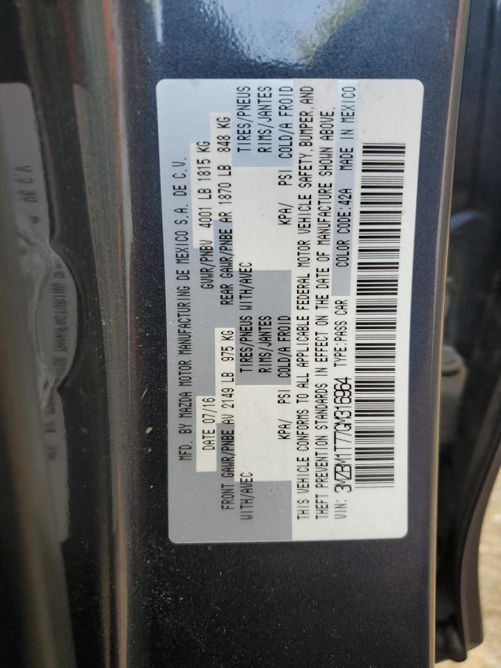 2016 Mazda 3 Sport VIN: 3MZBM1T77GM316964 Lot: 64878775