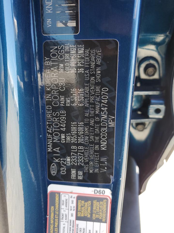 kndcd3ld7m5474070 KNDCD3LD7M5474070 2021 Kia Niro Ex