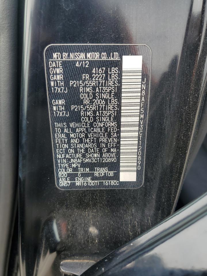 2012 Nissan Juke S VIN: JN8AF5MV3CT120890 Lot: 67126545