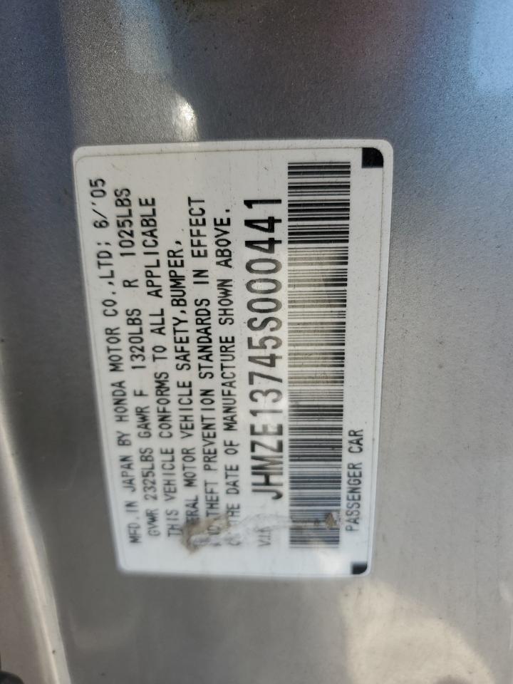 2005 Honda Insight VIN: JHMZE13745S000441 Lot: 66002705