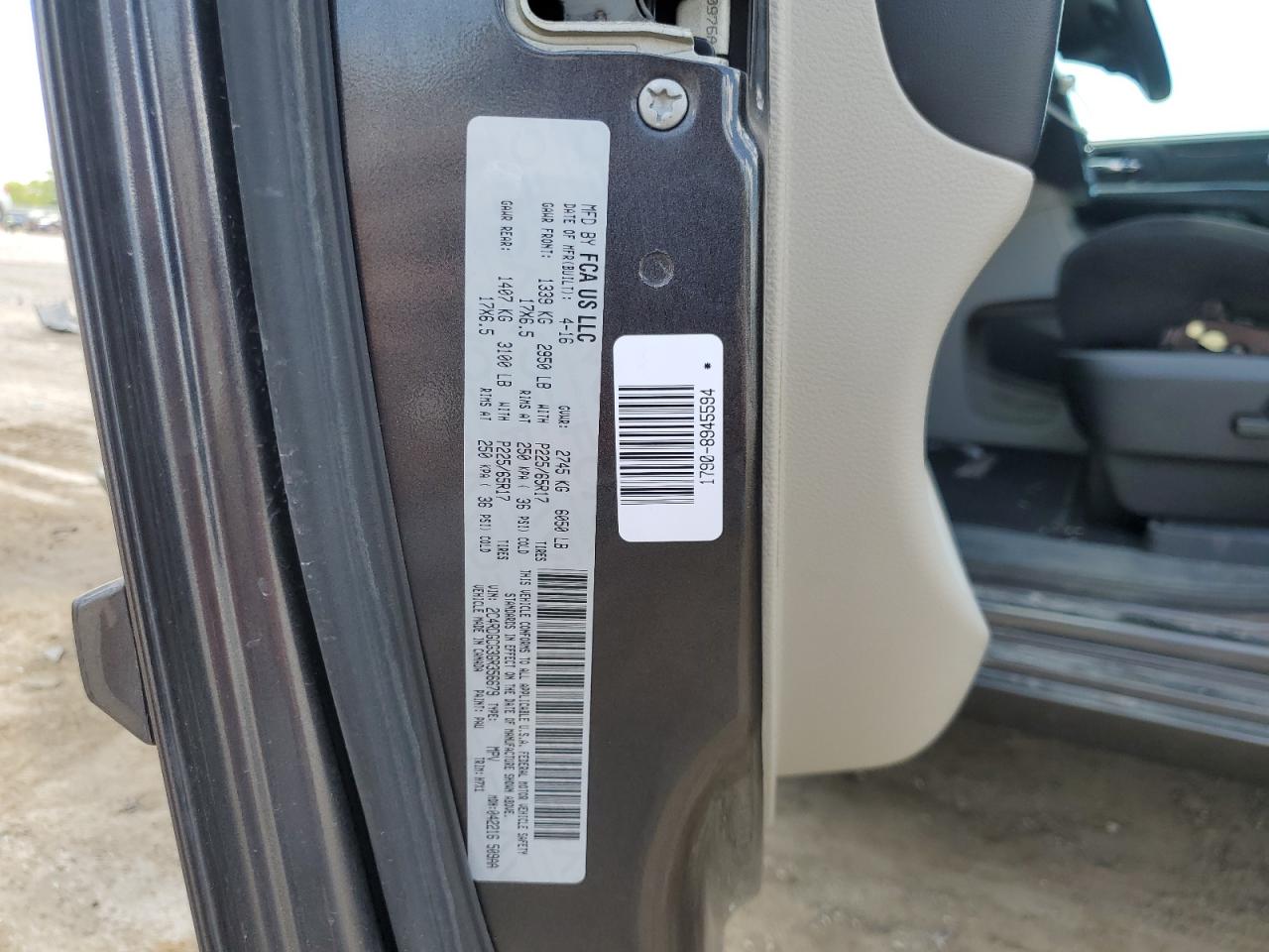 2016 Dodge Grand Caravan Sxt VIN: 2C4RDGCG3GR356679 Lot: 64585965
