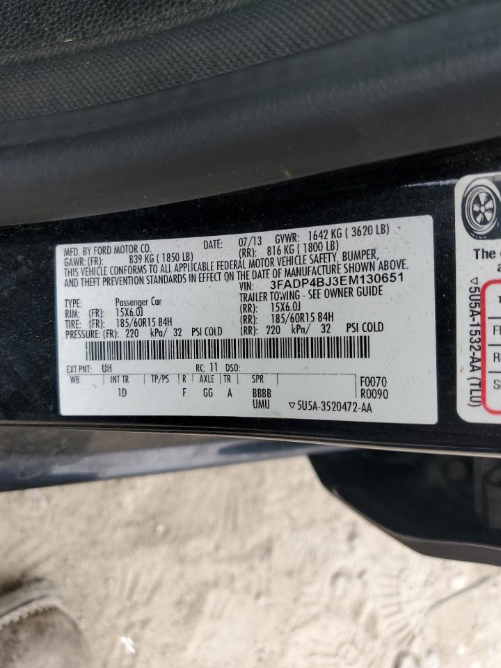 3FADP4BJ3EM130651 2014 Ford Fiesta Se