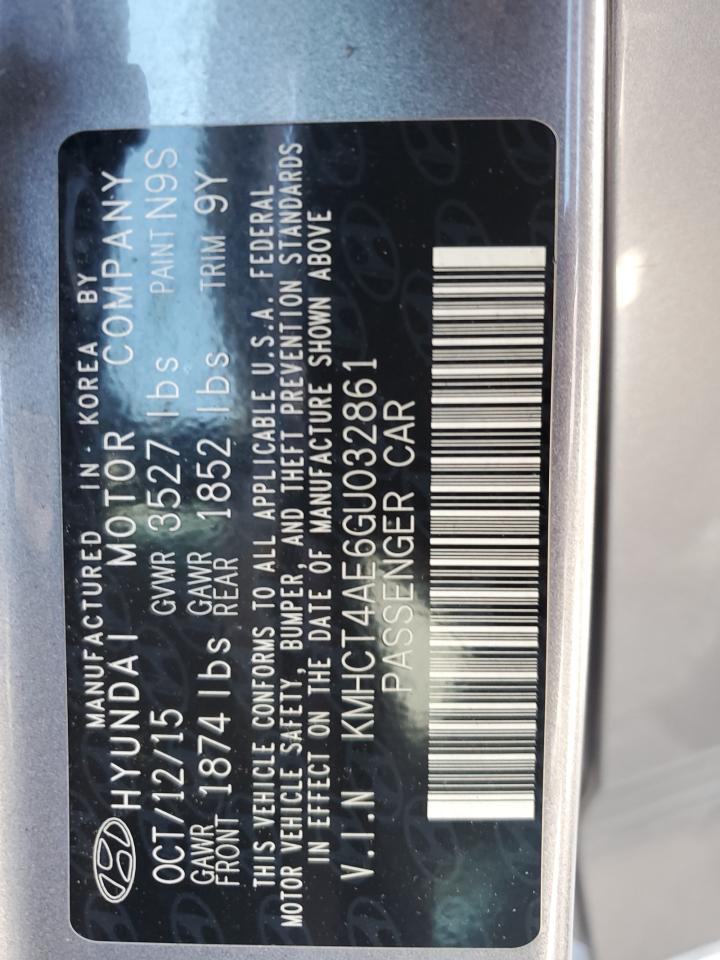 2016 Hyundai Accent Se VIN: KMHCT4AE6GU032861 Lot: 62889555