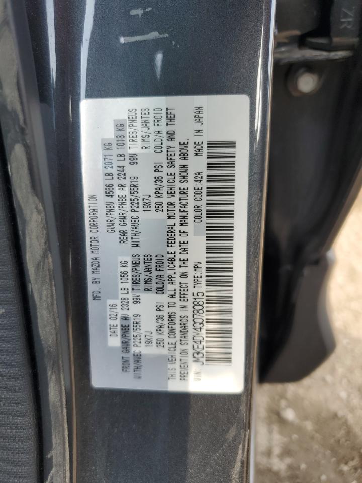 2016 Mazda Cx-5 Gt VIN: JM3KE4DY4G0780815 Lot: 64260465