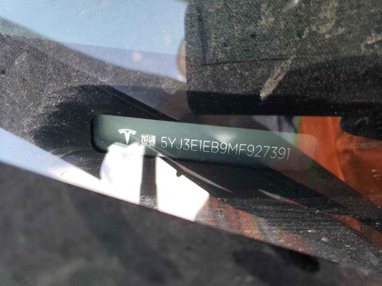 2021 Tesla Model 3 VIN: 5YJ3E1EB9MF927391 Lot: 65737715