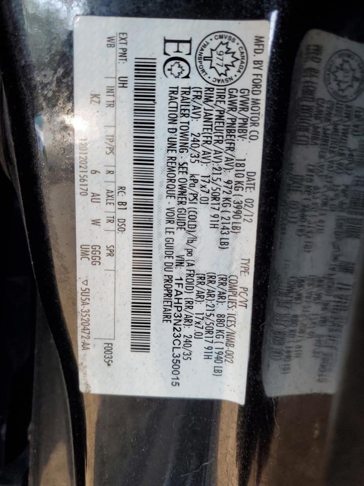 2012 Ford Focus Titanium VIN: 1FAHP3N23CL350015 Lot: 64931695
