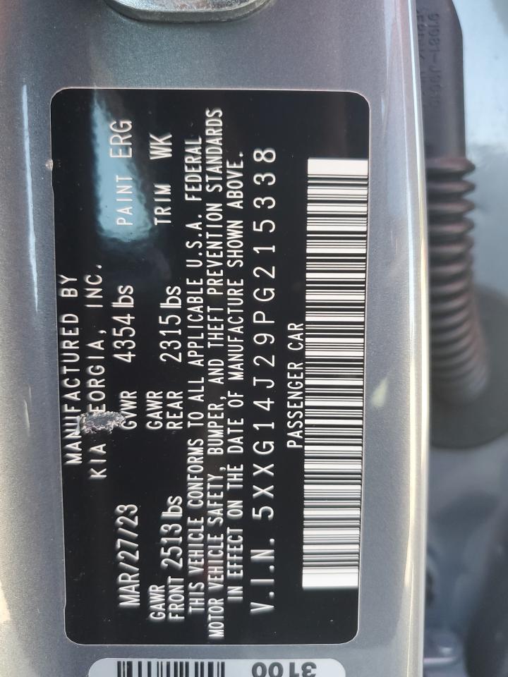 2023 Kia K5 Lxs VIN: 5XXG14J29PG215338 Lot: 64163505