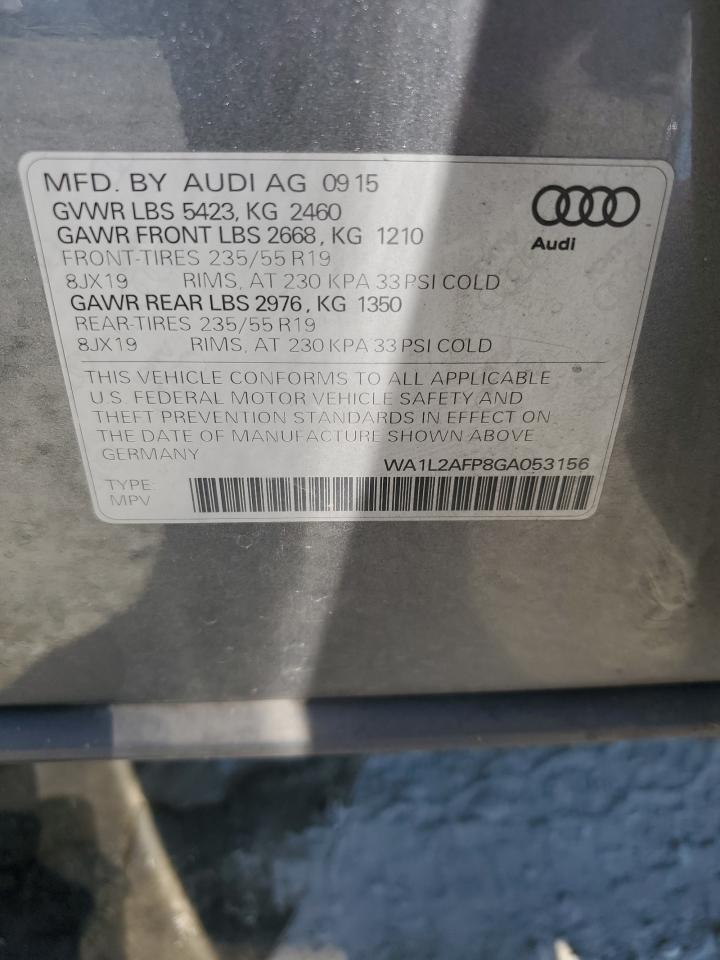 2016 Audi Q5 Premium Plus VIN: WA1L2AFP8GA053156 Lot: 64027075