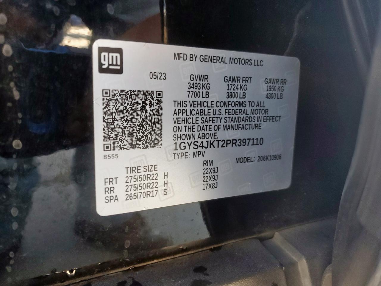 2023 Cadillac Escalade Esv Luxury VIN: 1GYS4JKT2PR397110 Lot: 62774085
