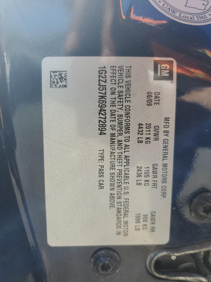 2009 Pontiac G6 VIN: 1G2ZJ57K694272894 Lot: 63006935