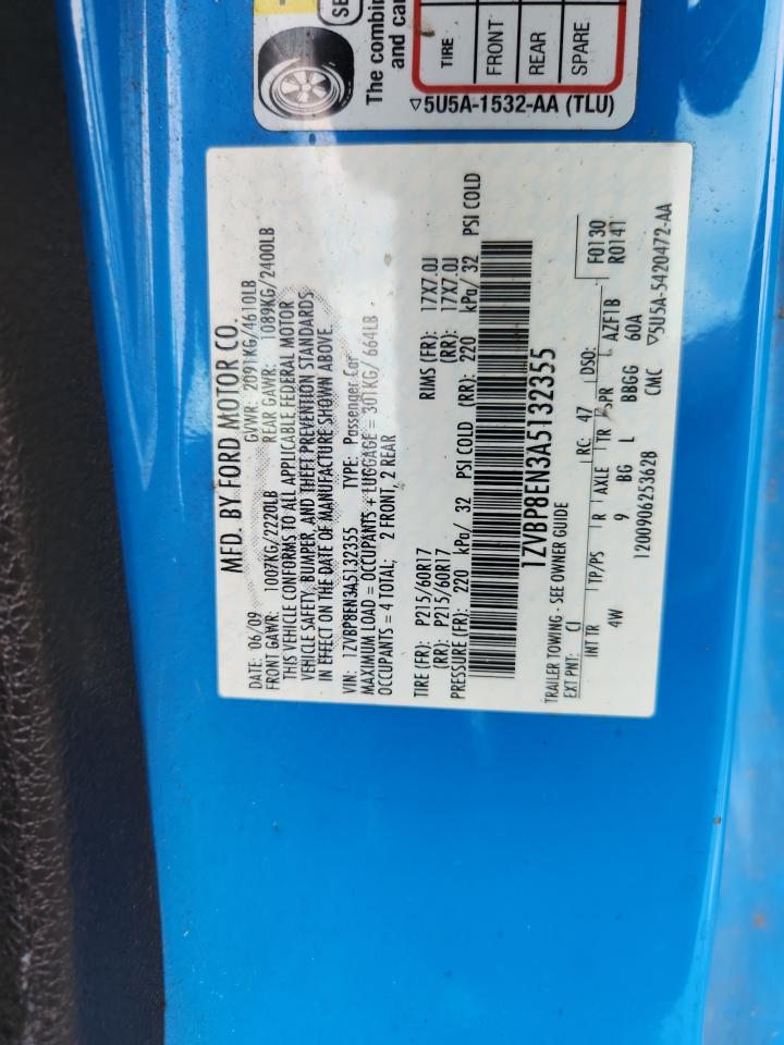 2010 Ford Mustang VIN: 1ZVBP8EN3A5132355 Lot: 64475905