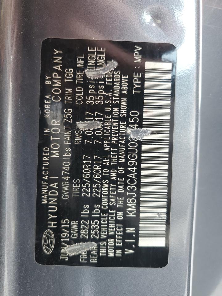 km8j3ca49gu037450 KM8J3CA49GU037450 2016 Hyundai Tucson Limited