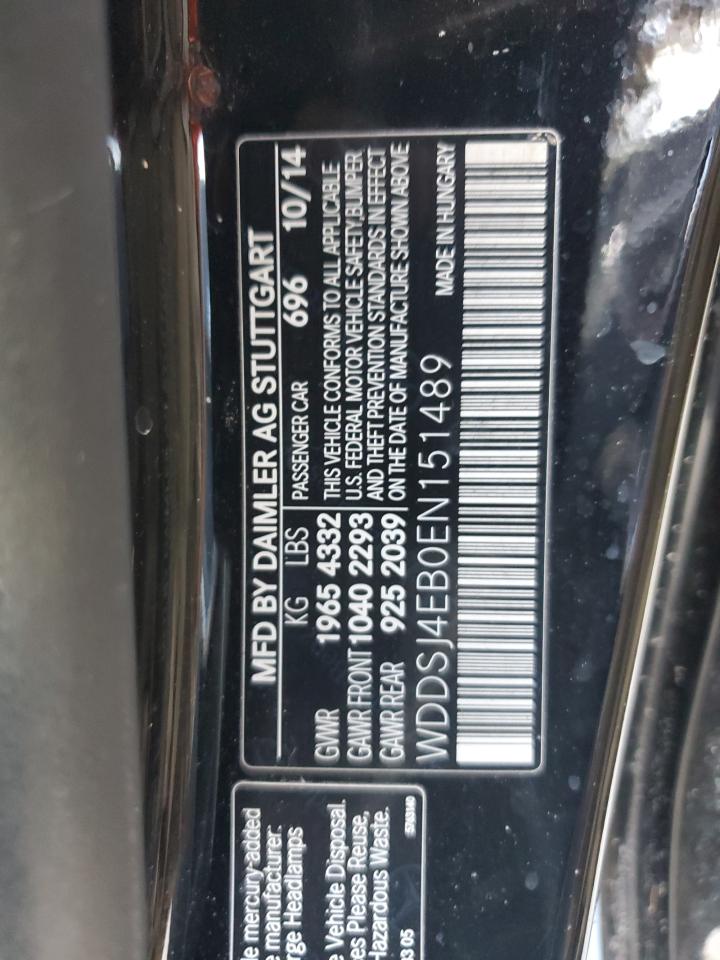 2014 Mercedes-Benz Cla 250 VIN: WDDSJ4EB0EN151489 Lot: 65071885