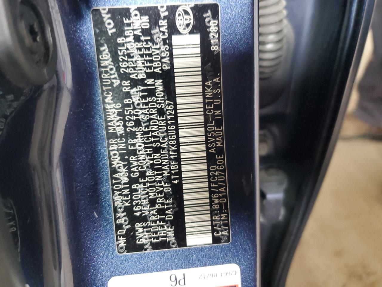 2016 Toyota Camry Le VIN: 4T1BF1FK8GU611267 Lot: 64676885