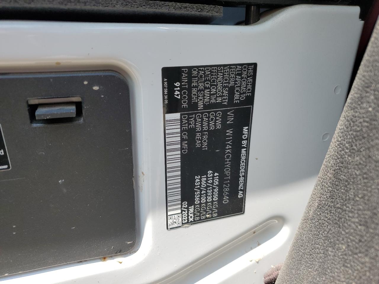 2023 Mercedes-Benz Sprinter 2500 VIN: W1Y4KCHY0PT128640 Lot: 80473895