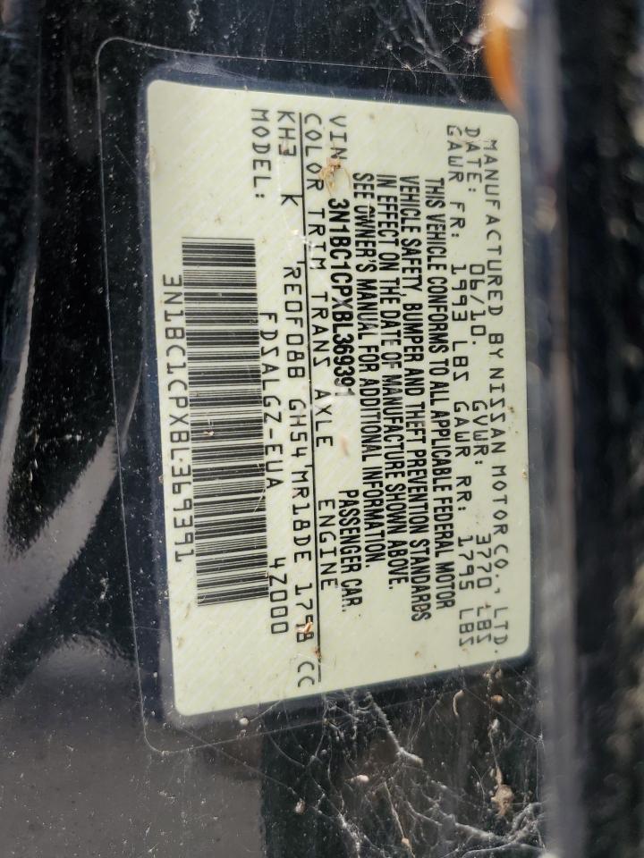 2011 Nissan Versa S VIN: 3N1BC1CPXBL369391 Lot: 63113705