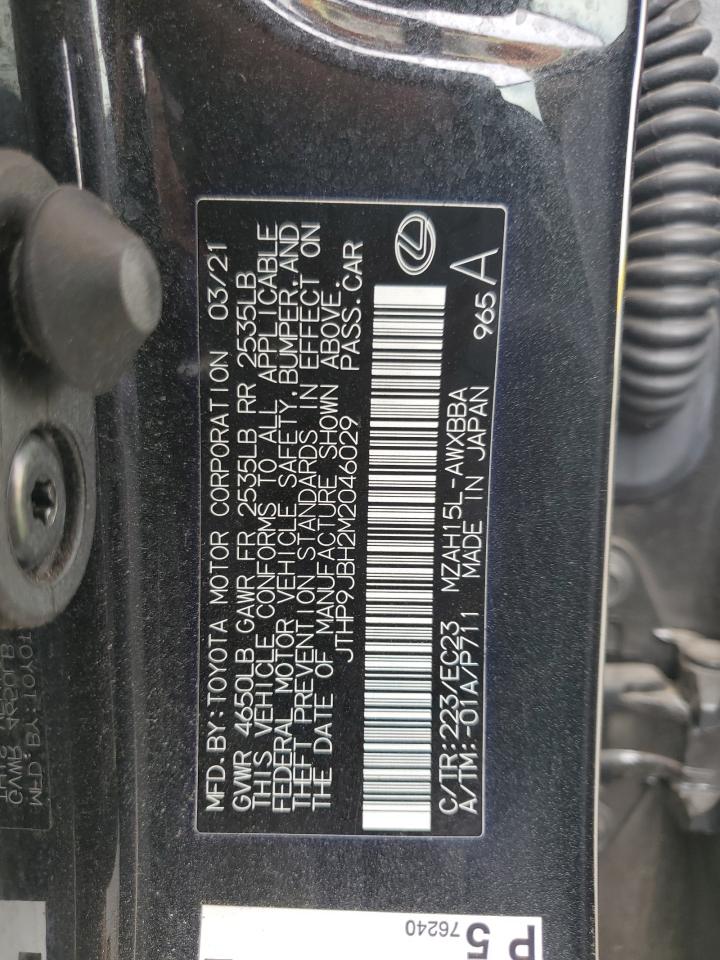 2021 Lexus Ux 250H VIN: JTHP9JBH2M2046029 Lot: 64327015