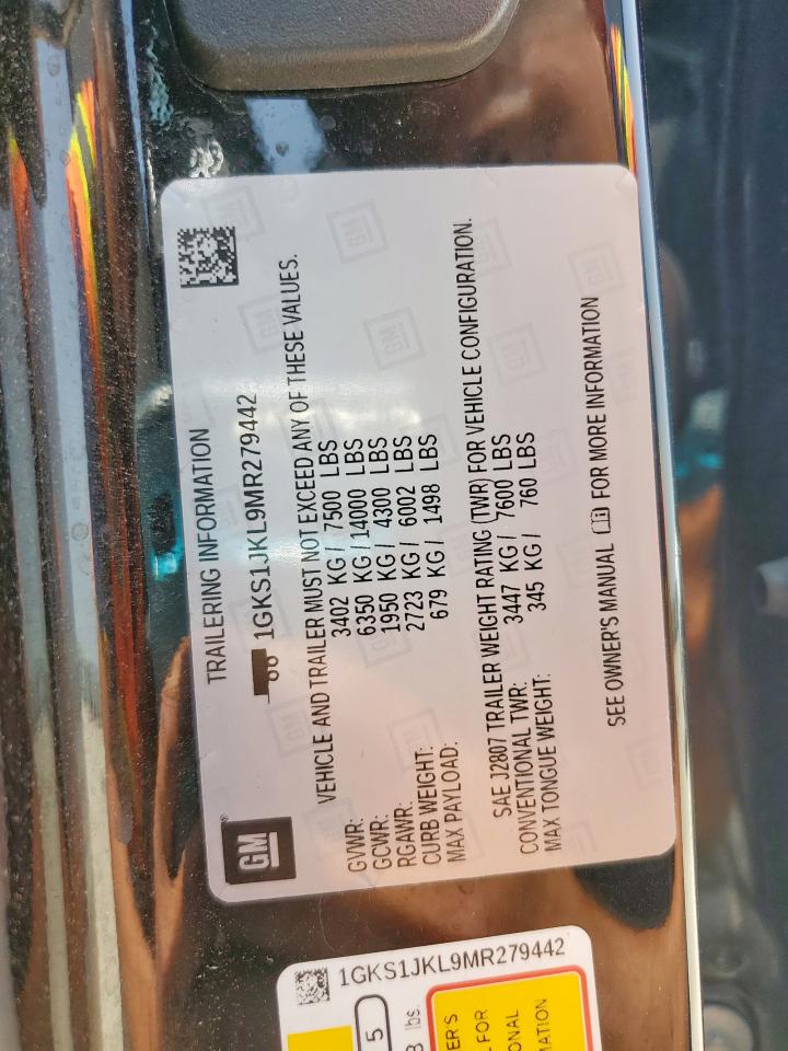 2021 GMC Yukon Xl Denali VIN: 1GKS1JKL9MR279442 Lot: 65361385