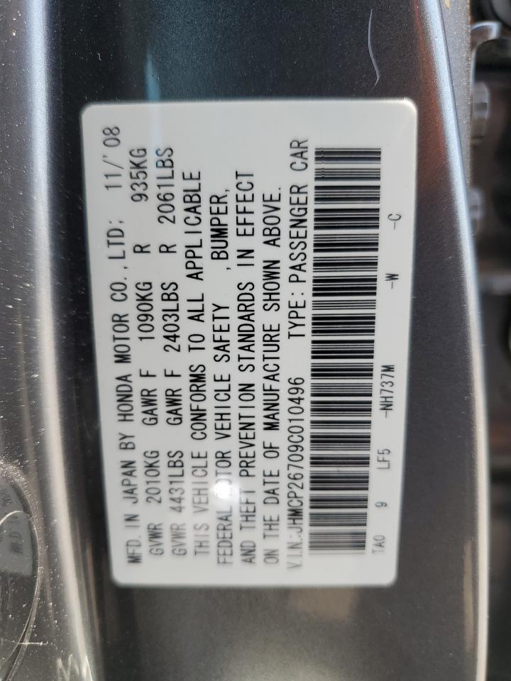 2009 Honda Accord Ex VIN: JHMCP26709C010496 Lot: 64692655