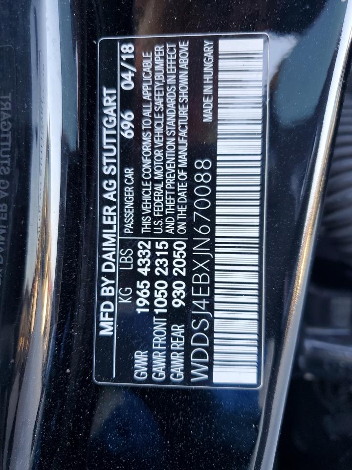 wddsj4ebxjn670088 WDDSJ4EBXJN670088 2018 Mercedes-Benz Cla 250