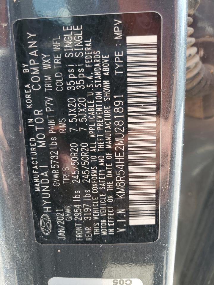 2021 Hyundai Palisade Limited VIN: KM8R54HE2MU281891 Lot: 66364995