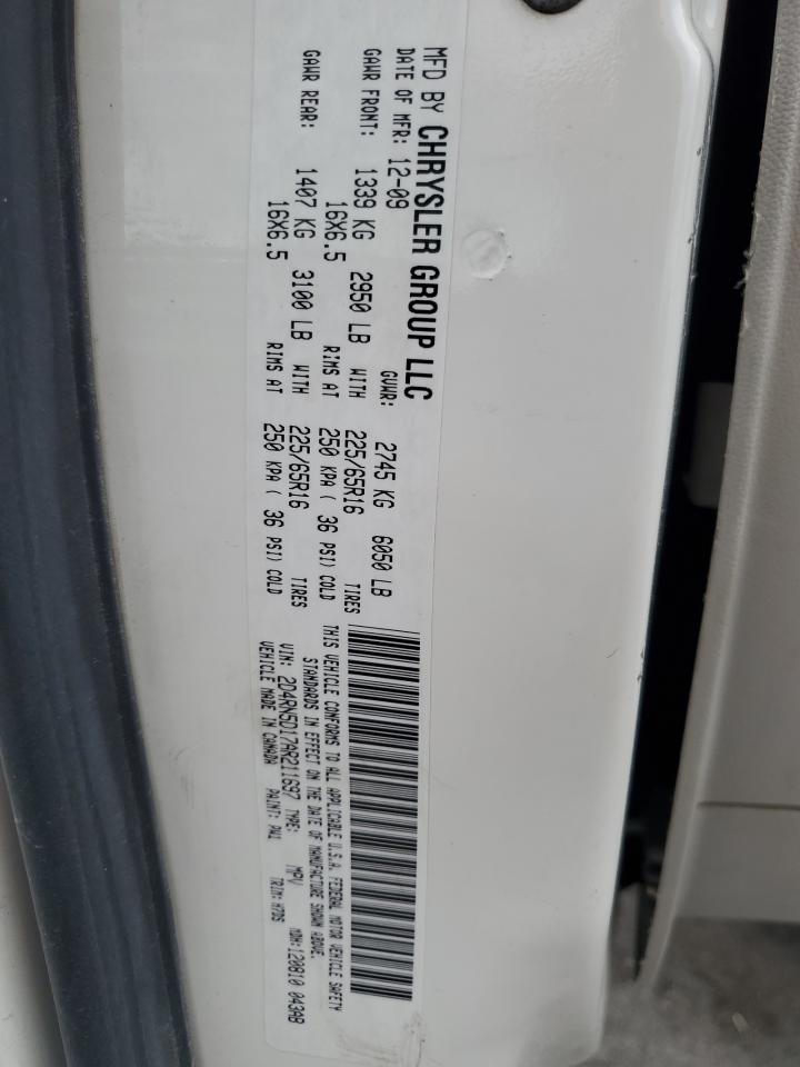 2010 Dodge Grand Caravan Sxt VIN: 2D4RN5D17AR211697 Lot: 86992865