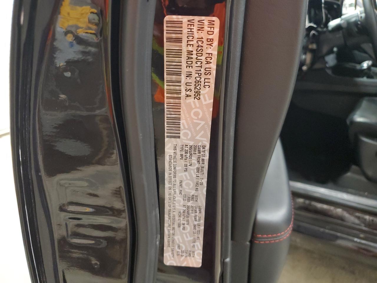 2023 Dodge Durango R/T VIN: 1C4SDJCT1PC652952 Lot: 64668565