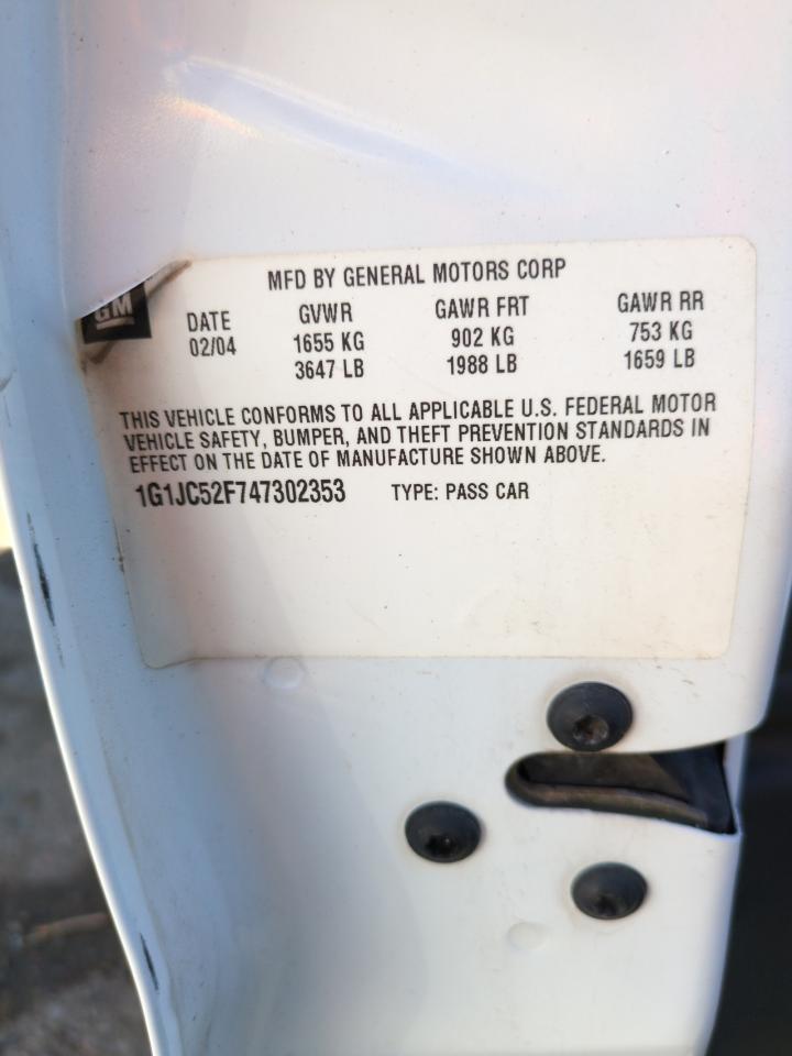 1g1jc52f747302353 1G1JC52F747302353 2004 Chevrolet Cavalier