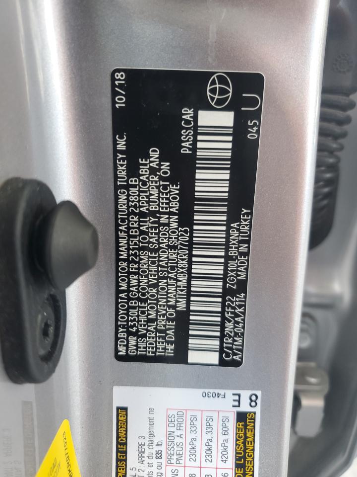 2019 Toyota C-Hr Xle VIN: NMTKHMBX8KR077023 Lot: 64842275