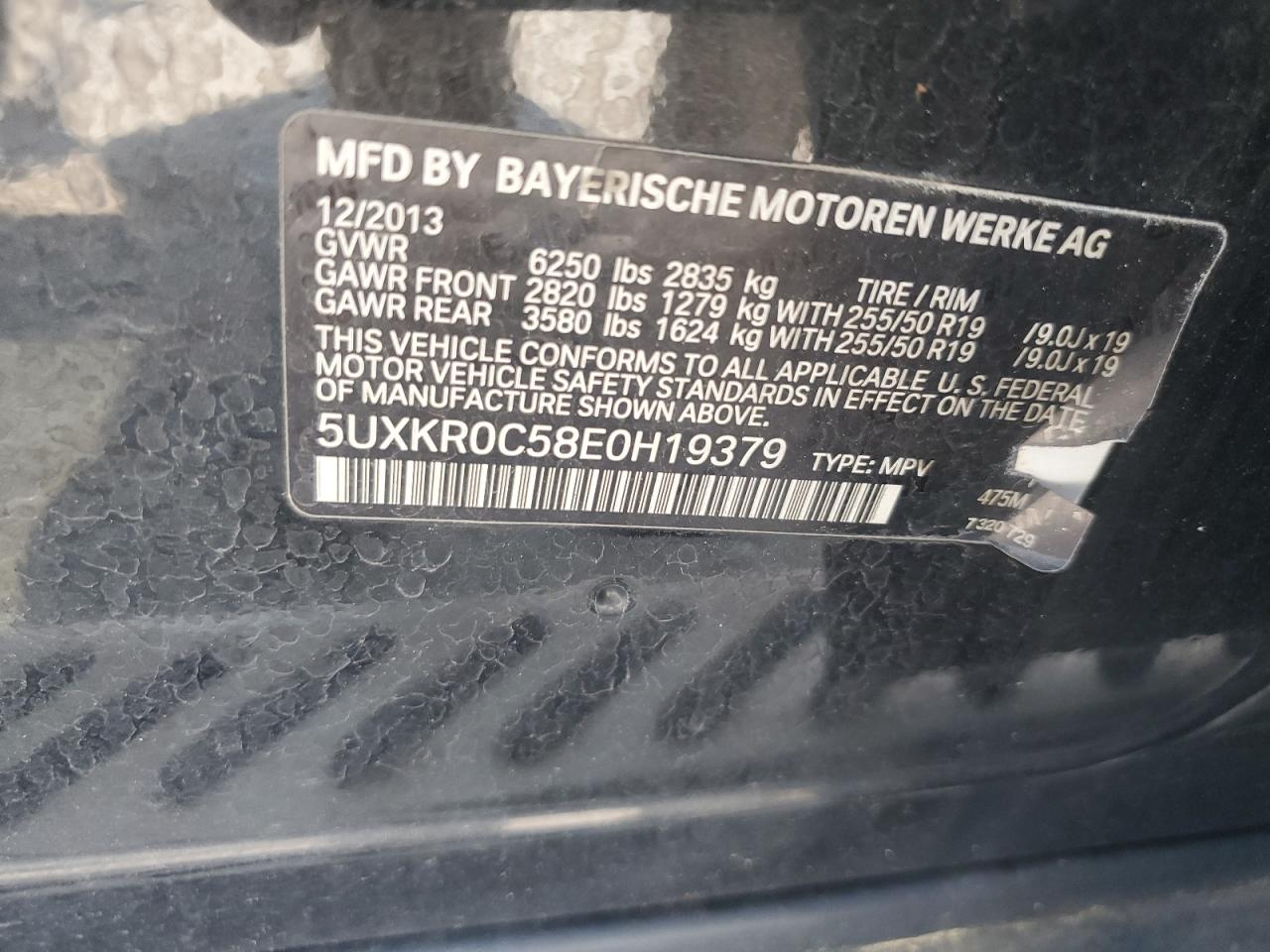 2014 BMW X5 xDrive35I VIN: 5UXKR0C58E0H19379 Lot: 64934095