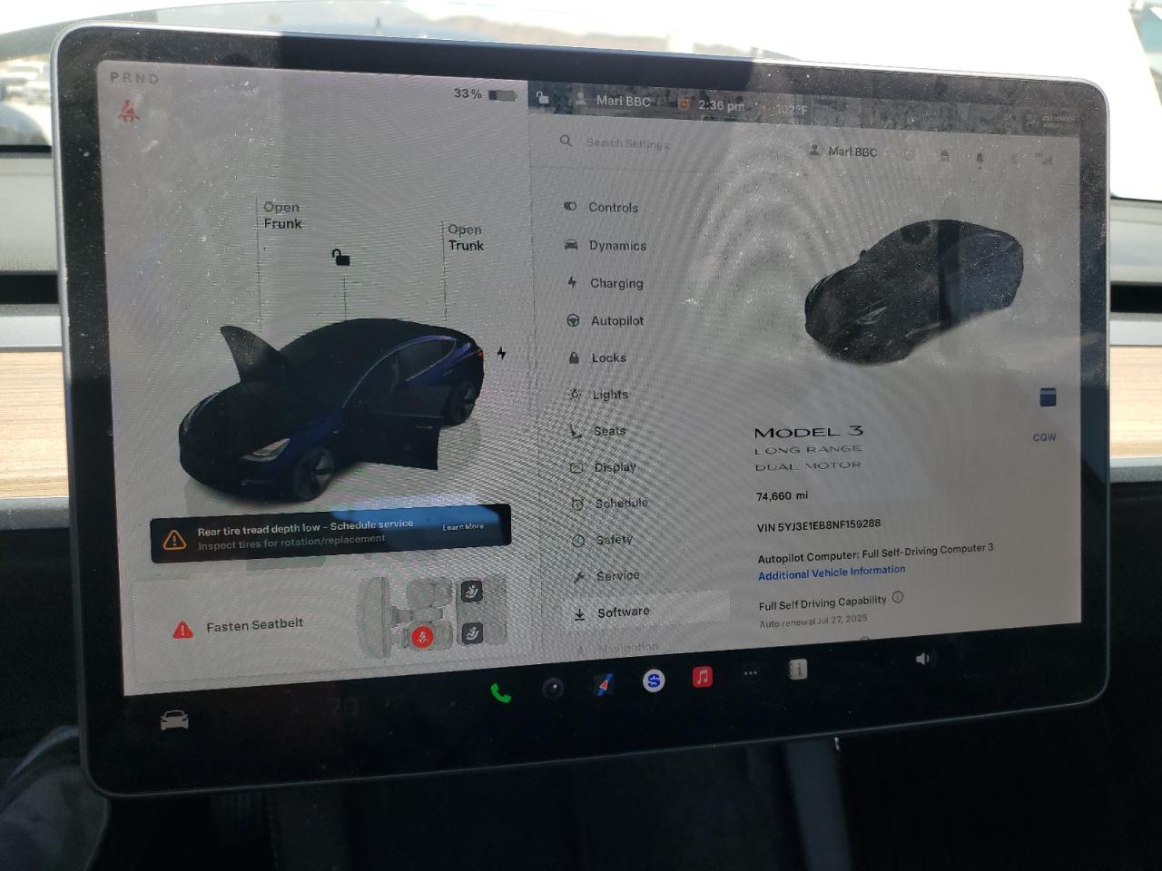 2022 Tesla Model 3 VIN: 5YJ3E1EB8NF159288 Lot: 63198065