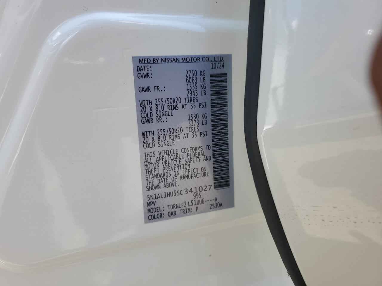 2025 Infiniti Qx60 Autograph VIN: 5N1AL1HU5SC341027 Lot: 65010435