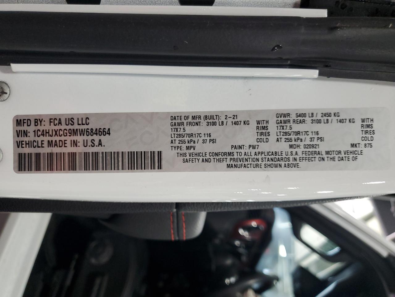 2021 Jeep Wrangler Rubicon VIN: 1C4HJXCG9MW684664 Lot: 64512905