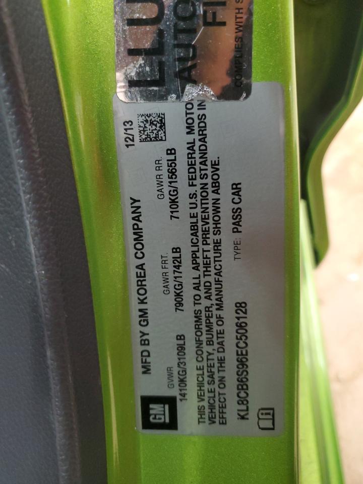 2014 Chevrolet Spark Ls VIN: KL8CB6S96EC506128 Lot: 64928745