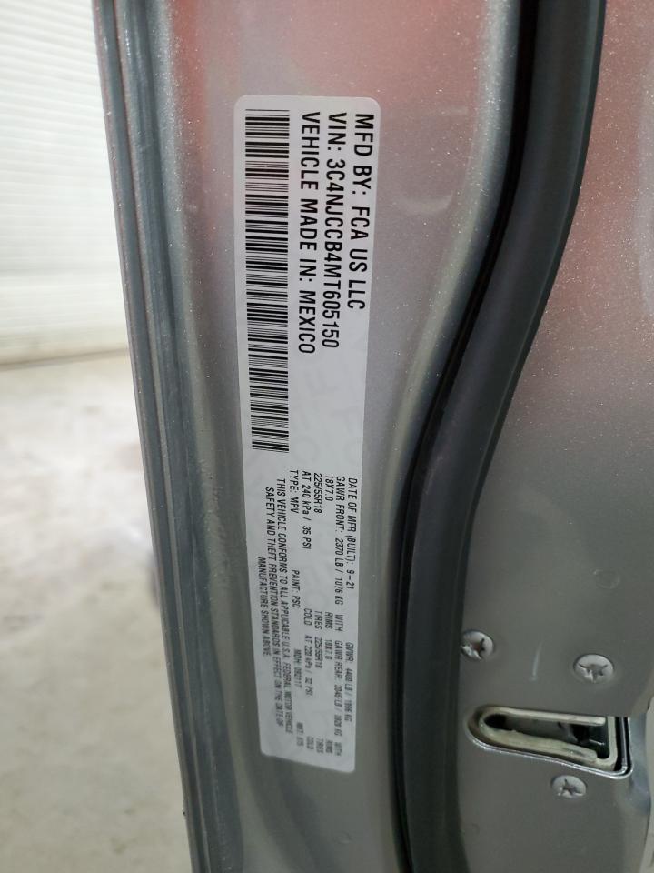 2021 Jeep Compass Limited VIN: 3C4NJCCB4MT605150 Lot: 63331525