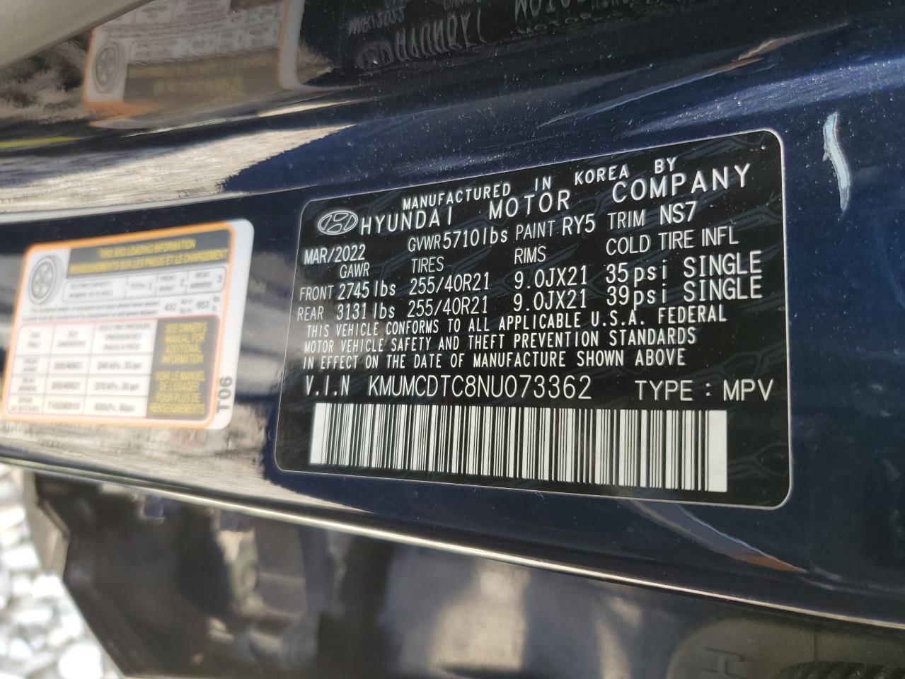 2022 Genesis Gv70 Base VIN: KMUMCDTC8NU073362 Lot: 63855425