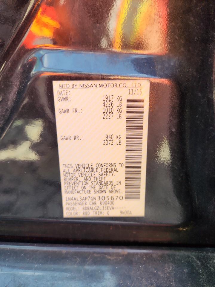 2016 Nissan Altima 2.5 VIN: 1N4AL3AP7GN305670 Lot: 64019765