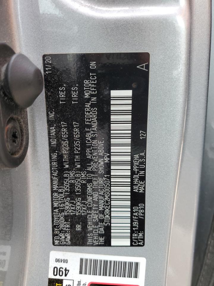 2021 Toyota Sienna Le VIN: 5TDKRKEC2MS005071 Lot: 65126355