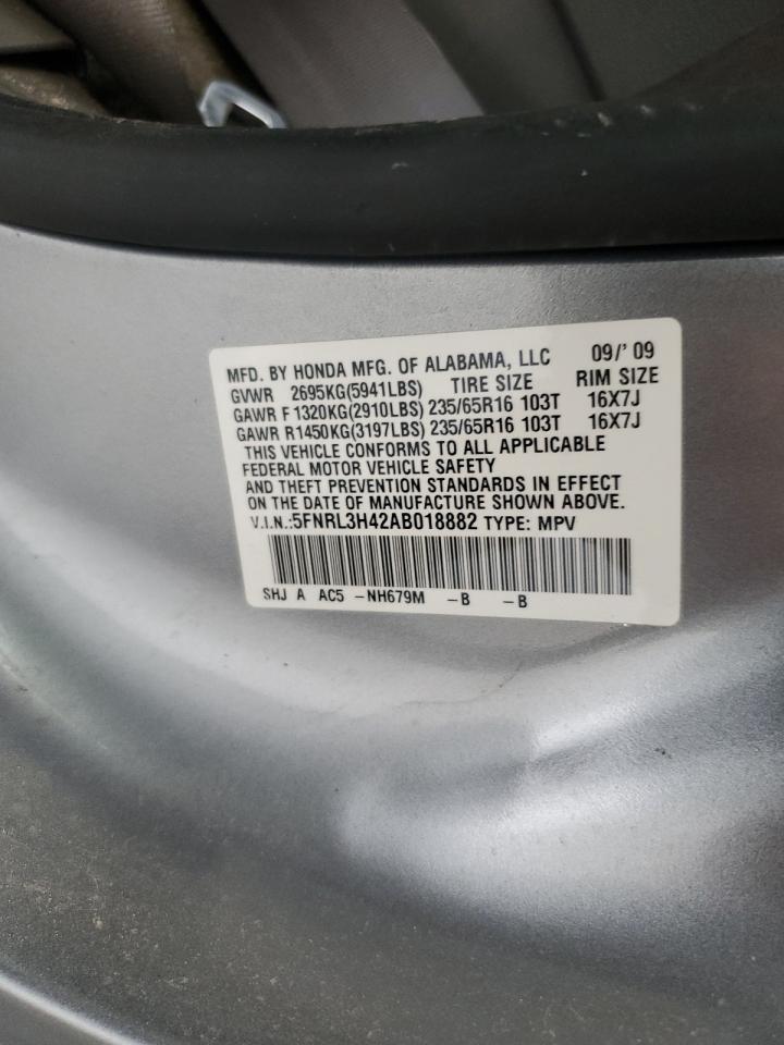 2010 Honda Odyssey Ex VIN: 5FNRL3H42AB018882 Lot: 65529695