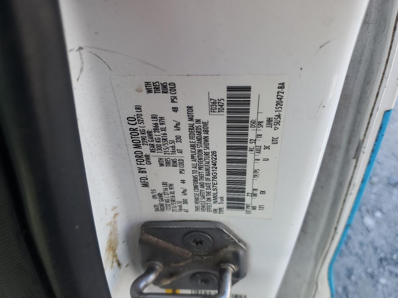2016 Ford Transit Connect Xl VIN: NM0LS7E78G1240226 Lot: 65324785