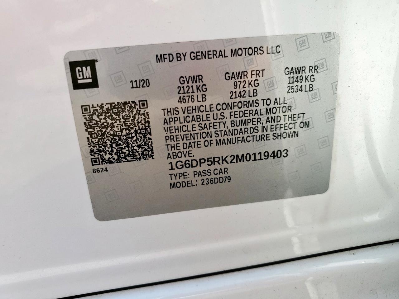 2021 Cadillac Ct5 Sport VIN: 1G6DP5RK2M0119403 Lot: 64953835