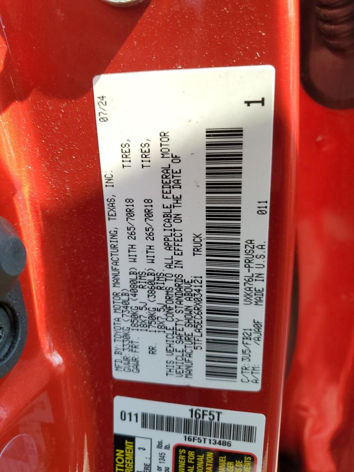 2024 Toyota Tundra Crewmax Sr5 VIN: 5TFLA5EC6RX034121 Lot: 65245635