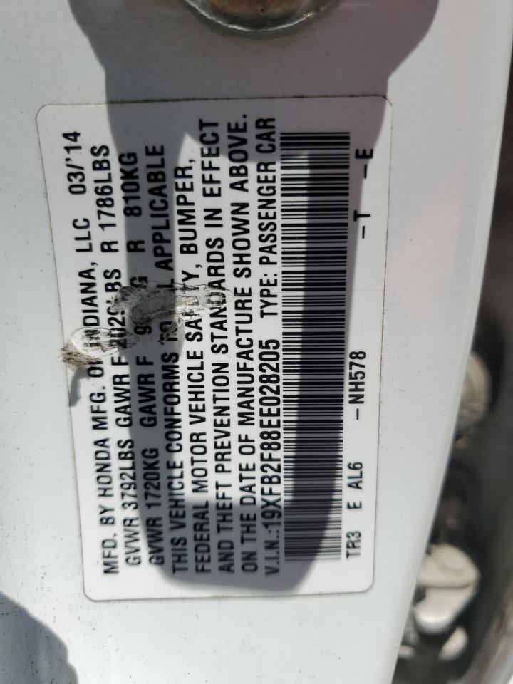 2014 Honda Civic Ex VIN: 19XFB2F88EE028205 Lot: 65680245